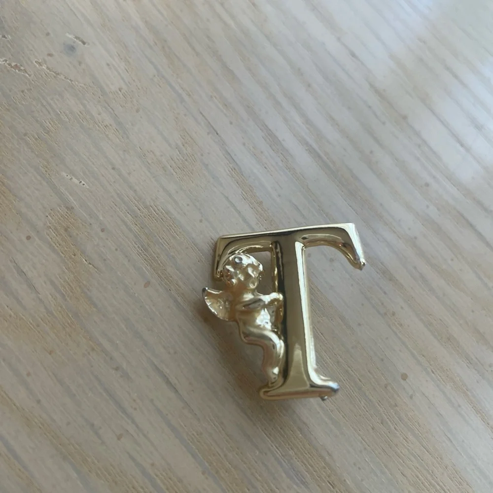 3 Vintage T Pins Initial Jewelry Gold Tone